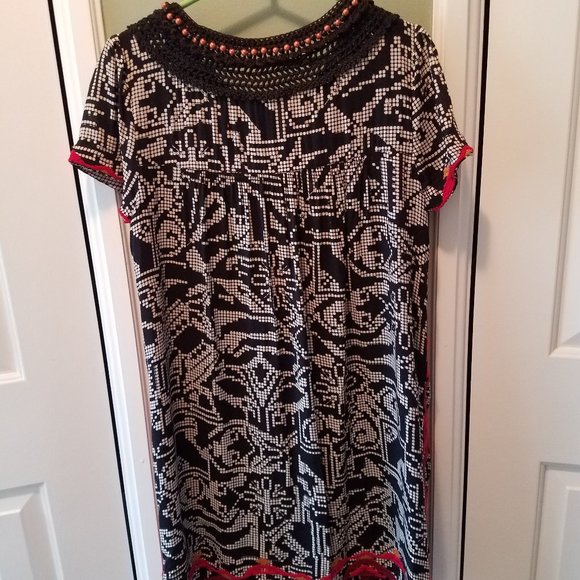 Anthropologie Black and White Patterned Dress - Picture 7 of 10
